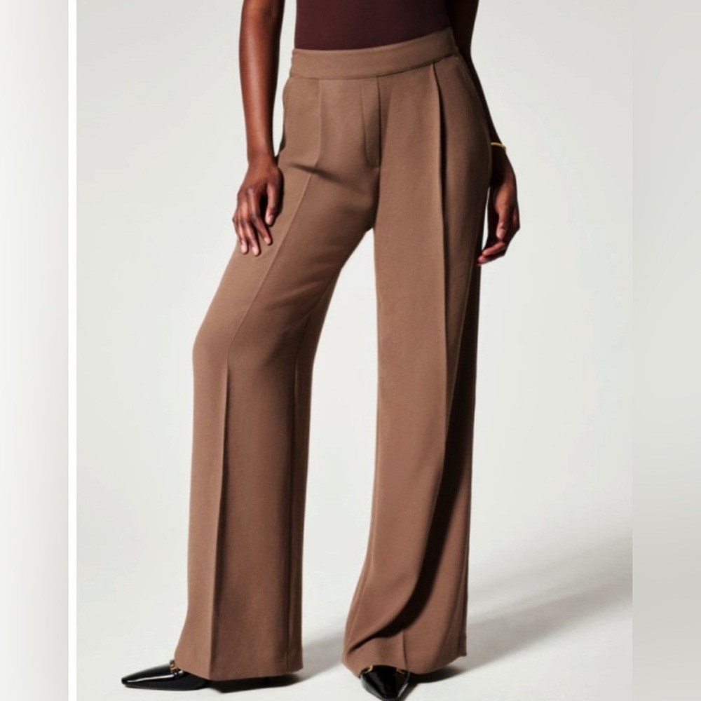 SPANX carefree crepe flowy trousers caramel M Medium